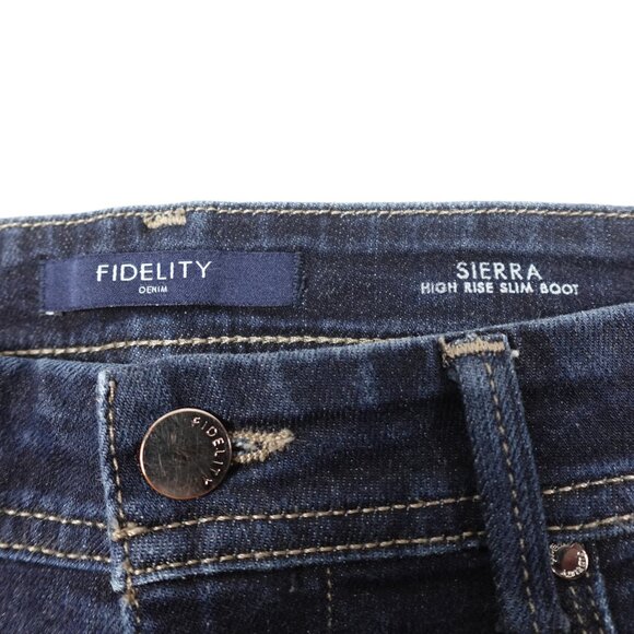 FIDELITY Sierra High Rise Slim Boot Jeans Women's 29 Stretch Denim Made in USA - Picture 3 of 13